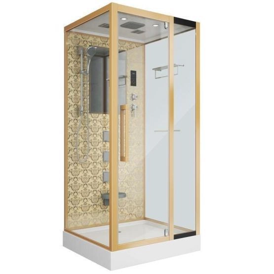 Душевая кабина Niagara Luxe NG-7714G (1000x900х2150) низкий поддон стенки ЗОЛОТО