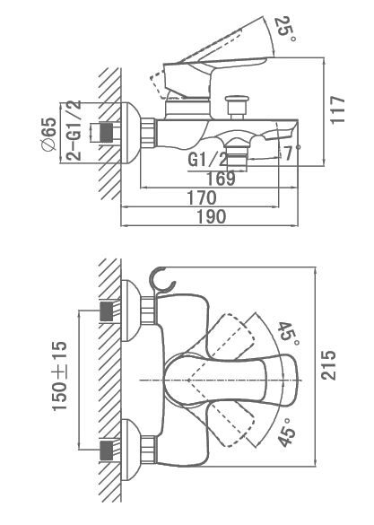 Смеситель для ванны D&K Rhein Reisling (DA1273201)
