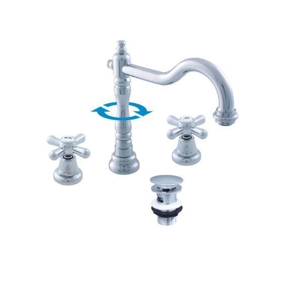 Смеситель Rav Slezak MORAVA RETRO MK132.5Z для раковины, цвет Золото слив click-claсk