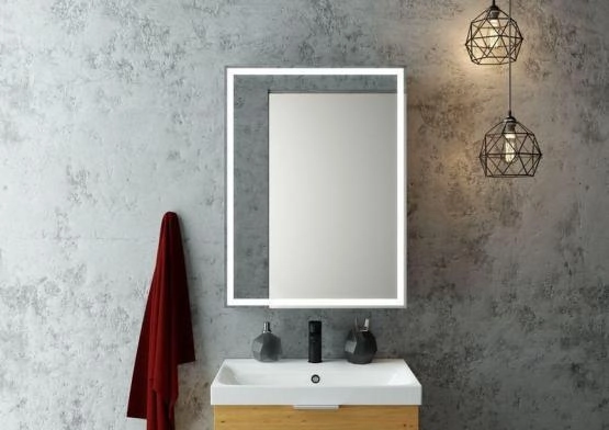 Зеркало-шкаф Континент Mirror Box black Led 600х800