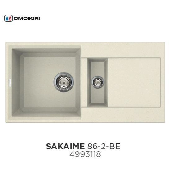 Кухонная мойка Omoikiri Sakaime 86-2-BE 4993118, 860х465, ваниль