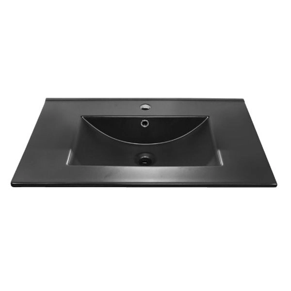 Тумба с раковиной Comforty Бредфорд-75 дуб темный черная матовая