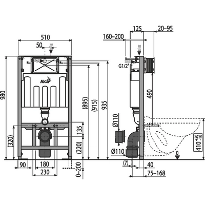 Инсталляция AlcaPlast Sadromodul AM101/1000 для унитазов
