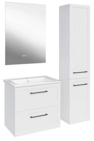 Тумба ASB-Mebel Белмонти 65 Ясень браш софт белый подвесная под умывальник Оскар 65