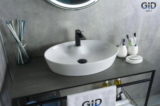 Раковина Gid N9436 55x40 на столешницу белая