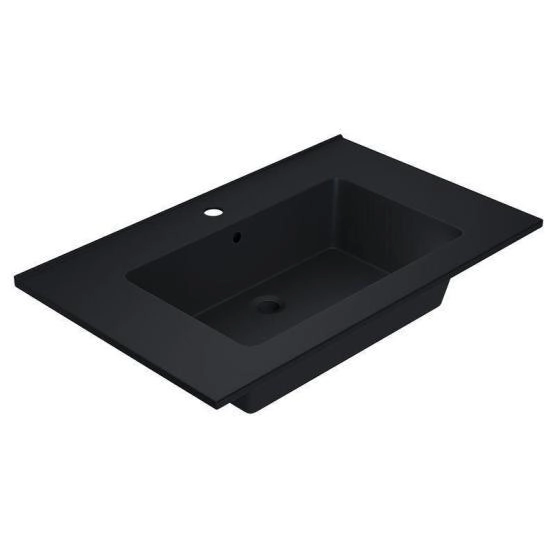 Раковина кварцевая Uperwood Parma Quartz 75 см, черная матовая, уголь