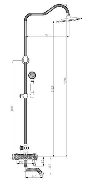 Душевая стойка ZORG Серия 400 A 402DS-SL хром