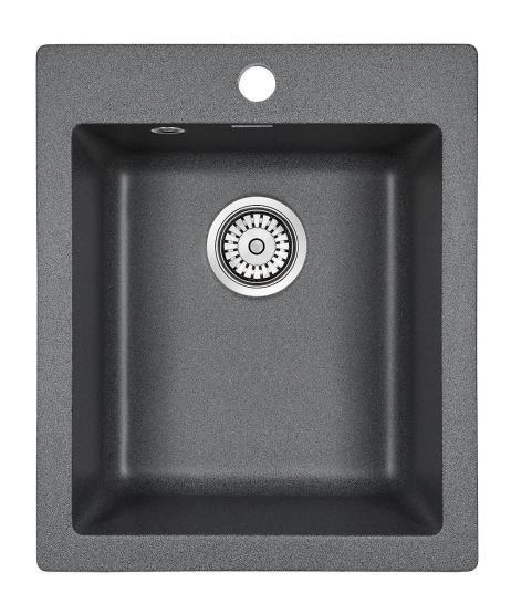 Мойка для кухни Paulmark LEER, PM104249-DG, графит, 415х490 мм
