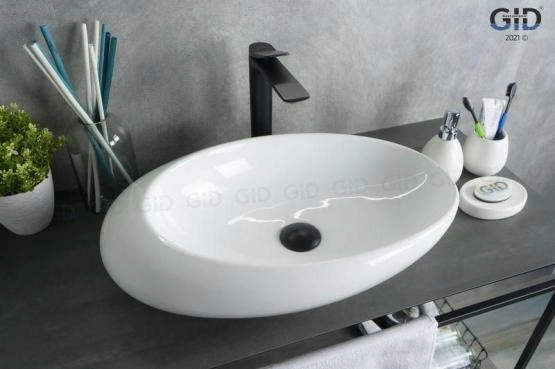 Раковина Gid N9050 59x37 на столешницу белая