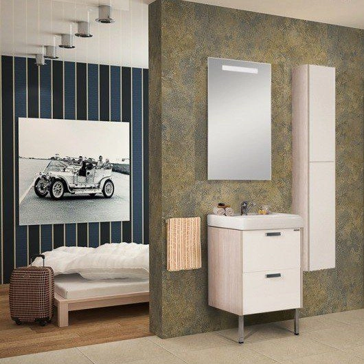 Шкаф колонна Акватон Йорк 30 1A171203YOAV0 белый/ясень фабрик