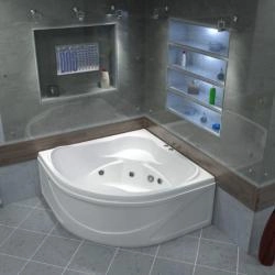 Ванна Bas Хатива 143x143 с гидромассажным оборудованием FLAT