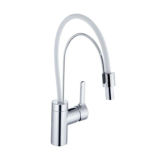 Смеситель Kludi Bingo Star 428590578 для кухни, белый выдвижной излив