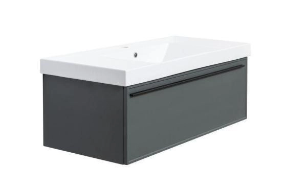 Тумба под раковину LA FENICE Elba Grigio серый 100 FNC-01-ELB-G-100 серый матовый зелёный матовый