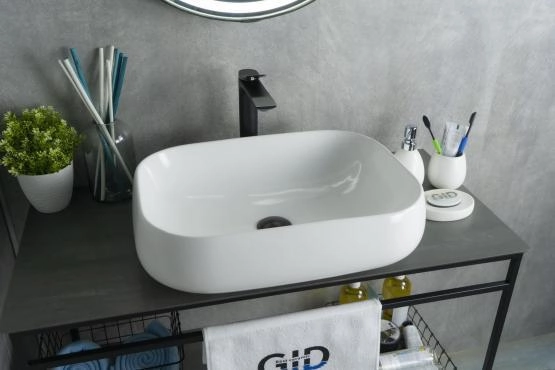 Раковина Gid N9243 56x42 на столешницу белая