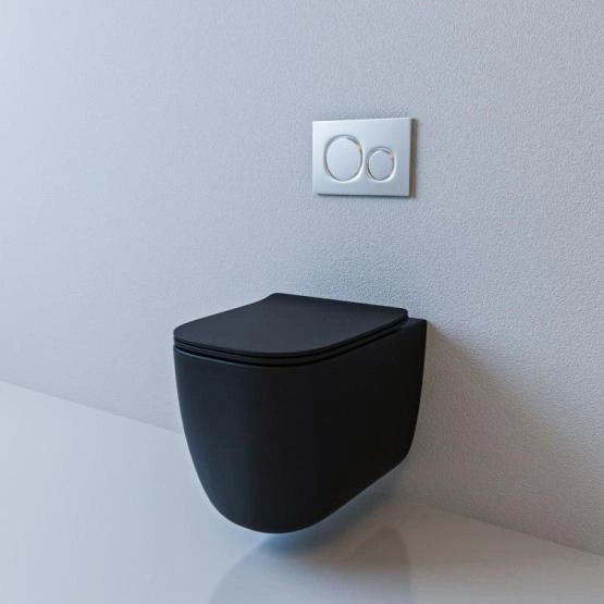 Унитаз ESBANO GARANT черный матовый безободковый подвесной 510x350x360