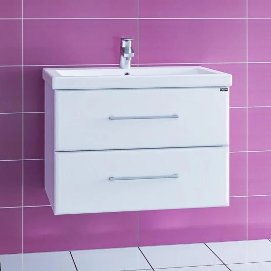 Тумба под раковину СаНта Омега 70 207038, подвесная, цвет белый (ум.Фостер70)