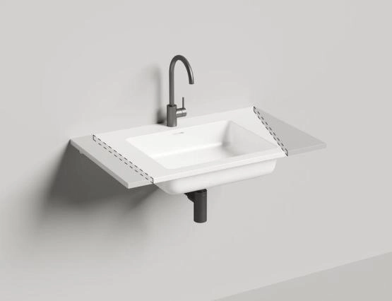 Раковина Salini ONDA 80 S-Stone покраска RAL матовая 80x50 1402201MF столешница без отв.смесителя