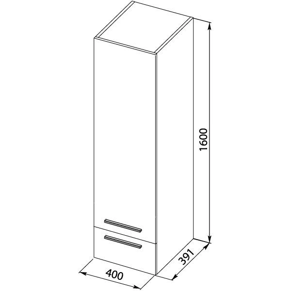 Пенал Aquanet Верона 40 см подвесной, цвет белый