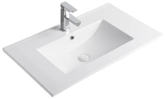 Раковина Gid 9075e 76x47 встраиваемая сверху белая