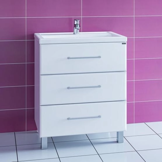Тумба под раковину СаНта Омега 70 207039, напольная, цвет белый (ум.Фостер70)