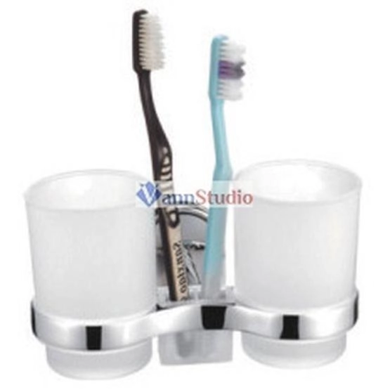 F1908 Стакан для зубных щеток Frap стекло с держателем