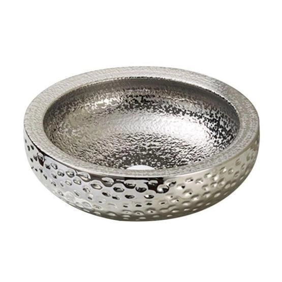 Раковина SantiLine SL-7010 43x43 на столешницу керамическая Серебро