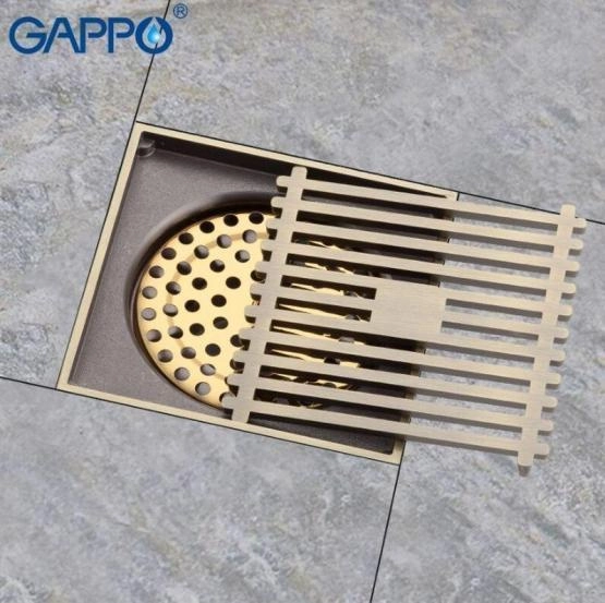 Душевой трап Gappo G81004-4 бронза 100x100мм