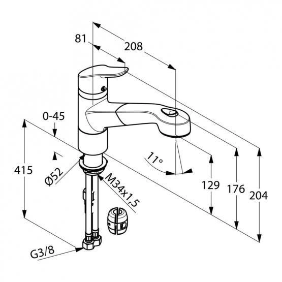 Смеситель Kludi Objekta 325810575 для кухни с выдвижным изливом