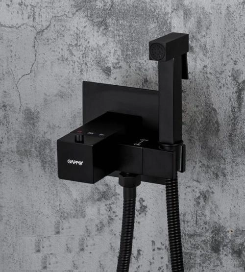 Гигиенический  душ Gappo G7207-60 встраиваемый термостат, чёрный