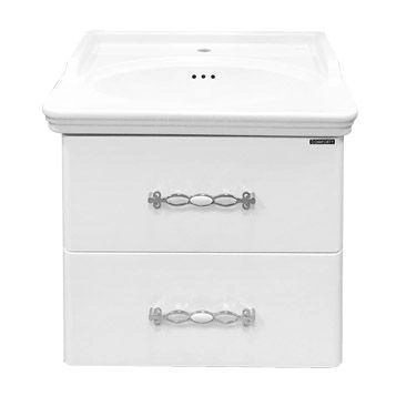 Тумба с раковиной Comforty Неаполь-65 белый глянец