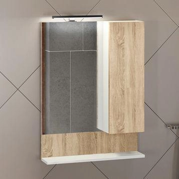 Зеркало шкаф Comforty Рига-60 дуб сонома