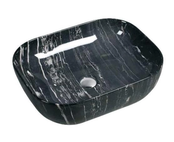 Раковина SantiLine SL-7029 50x39,5 на столешницу керамическая под мрамор