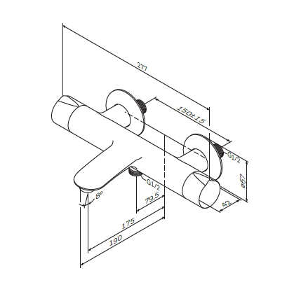 Смеситель для душа Am.Pm Like F8050000 термостат,хром