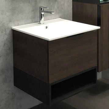 Тумба с раковиной Comforty Франкфурт-60 дуб шоколадно-коричневый