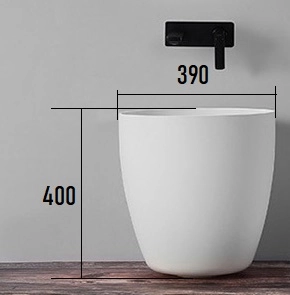 Раковина Boheme чаша круглая Corian белая d39 h40 884-39