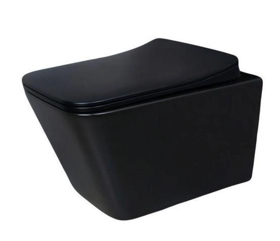 Унитаз Gid Tr2144Bm 52 см подвесной безободковый микролифт черный матовый