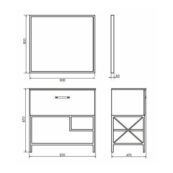Тумба с раковиной Comforty Бредфорд-90 дуб темный черная матовая