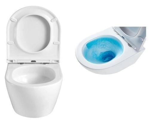 Унитазы Azario Унитаз подвесной безободковый Azario Grado AZ-0046-UQ3 с тонкой крышкой микролифт (Система смыва торнадо)