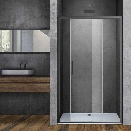 Душевая дверь Vincea Soft VDS-3SO130CLGM, 1300, вороненая сталь, стекло прозрачное