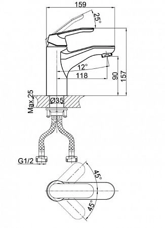 Смеситель для раковины D&K Venice Rialto (DA1062101)