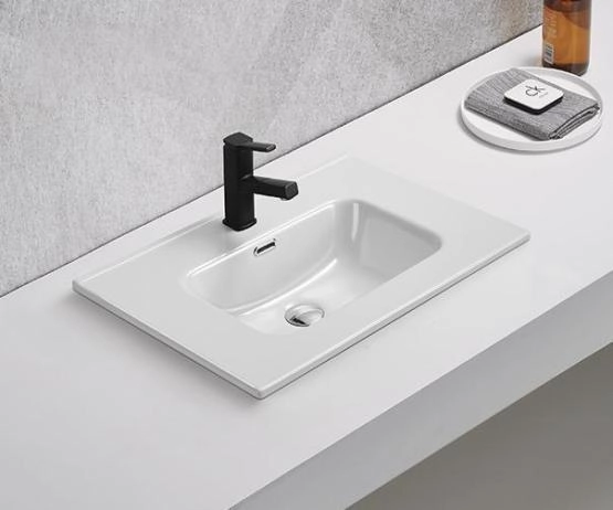 Раковина Gid 9070s 71x47 встраиваемая сверху белая