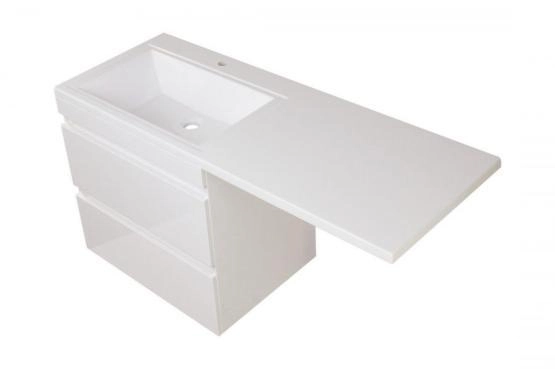 Тумба под раковину Style Line Elfante Даллас 130 Люкс белая, PLUS, подвесная