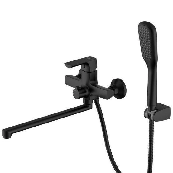 Смеситель Lemark Ursus LM7251BL универсальный с душем , черный