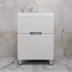 Тумба Style Line "Матис 60" ЛС-00002441 напольная под ASTI 60 (2 ящика), Белый матовый, ЭМАЛЬ