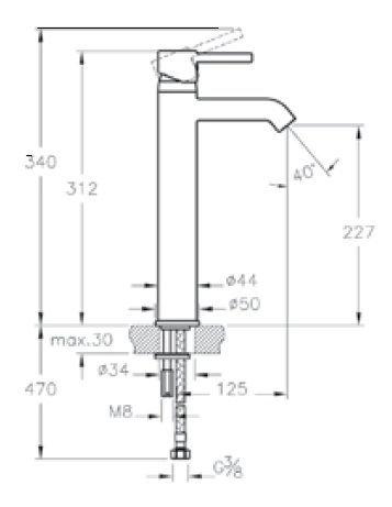 Смеситель Vitra Minimax S A41990EXP для раковины