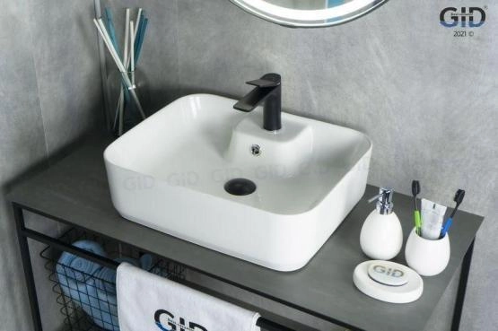 Раковина Gid N9445 52x42 на столешницу белая
