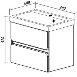 Тумба Belux Париж НП 60-02 Белый глянцевый под умывальник Париж ПА 600