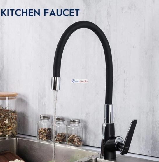 Смеситель для кухни Frap F4457 черный белый