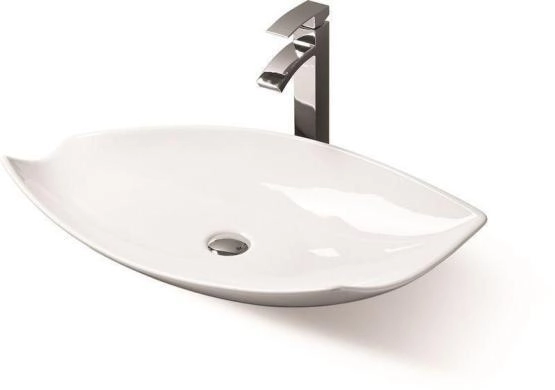Раковина SantiLine SL-1029 74x38 на столешницу керамическая Белый