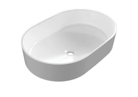 Раковина накладная Uperwood Aura 60 см, овальная, белая глянцевая